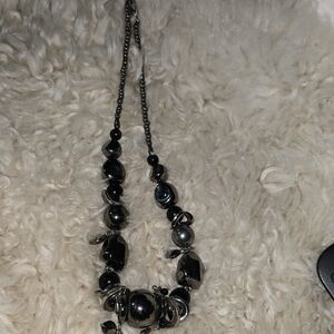 Elegant Black and Silver Necklace